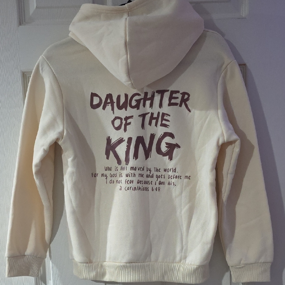 Cream Hoodie with Inspirational Print
